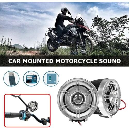Waterproof Motorcycle Studio Audio Sound System Bluetooth Stereo Speaker FM Radio MP3 Music Player Anti-theft Alarm System