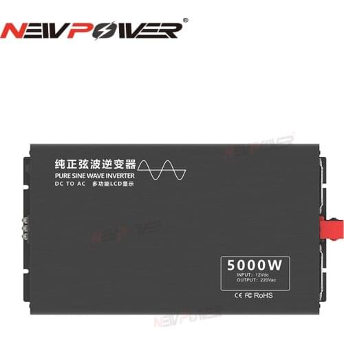 High quality 5000W DC 12v 24v 48v 60v 72v 84V to 100v 110v 120v 220v 230v 240v AC Inverter pure sine wave 5kw LCD