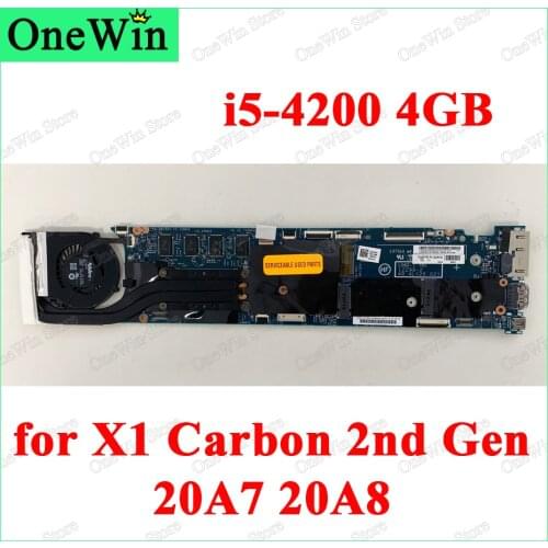 W8P i5-4200 4GB for X1 Carbon 2nd Gen 20A7 20A8 LMQ-1 MB 12298-2 48.4LY26.021 FRU 00UR143 00HN761 00HN773 04X5584 04X6401