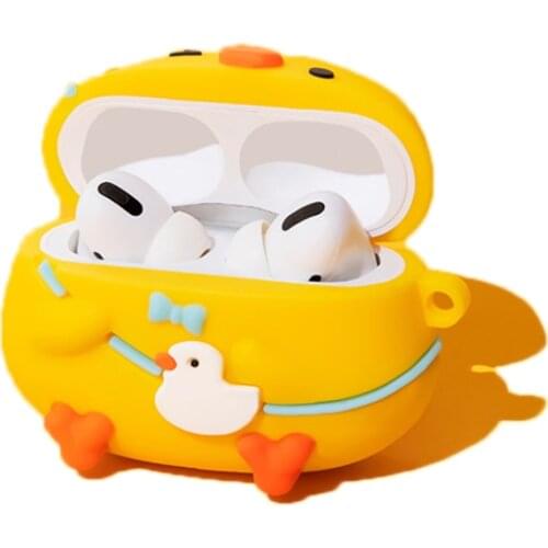 Cute chicken environmental protection silicone earphone protective cover for Apple AirPods 1 2 3 Pro case