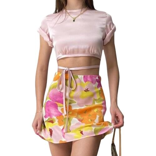 Womens A-Line Mini Skirts Vintage Floral Print High Waist Zip Side Short Pencil Skirts