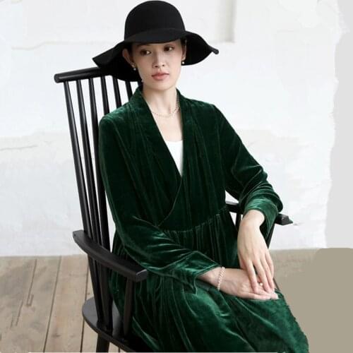 Russian style women Winter long sleeve sexy V-neck velvet dress M-6XL 7XL Plus size Spring and Autunm long maxi velour dress