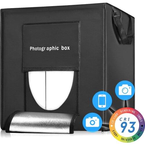 ZUOCHEN【UPGRADED】 60CM Photo Studio Photography Kit Portable LED Light Room Box Cube Tent Softbox Kit