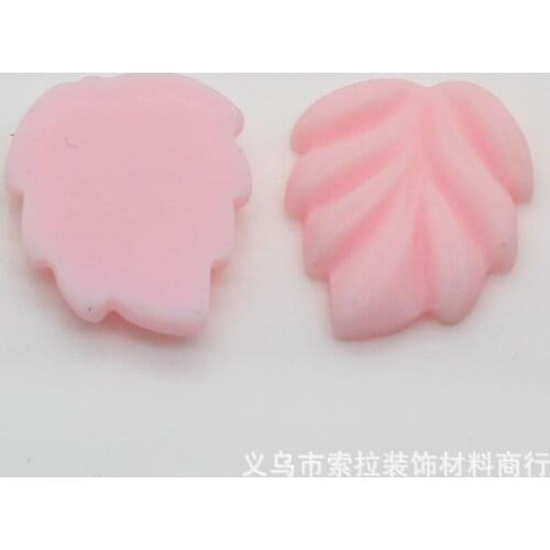 1pcs/lot resin flatback light pink leaf 19mm Cabochons Scrapbooking Hair Bow Center DIY Christmas decration C107-8