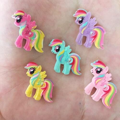 10PCS Resin Hand-paint Cute Horse Flatback Stone Child Scrapbook Ornaments DIY Crafts Supplies PR73