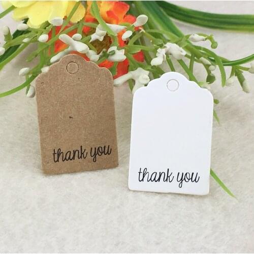 100pcs Kraft Thank You Paper Gifts Tag Wedding Paper Cards DIY Hang Price Tags/Christmas Gift Packing Labels