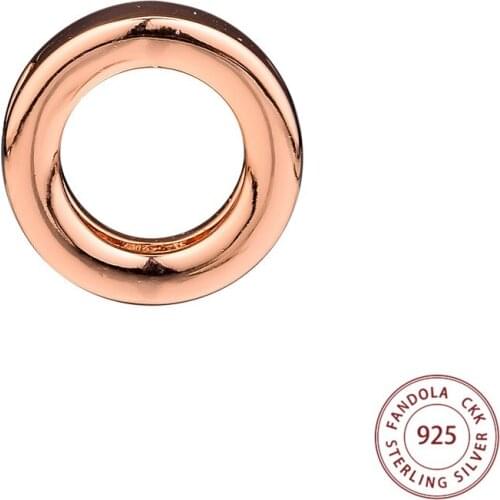 100% 925 Sterling Silver Rose Color Reflexions Signature Clip Charm Beads Fits Original Brand Bracelet DIY Jewelry Making perle