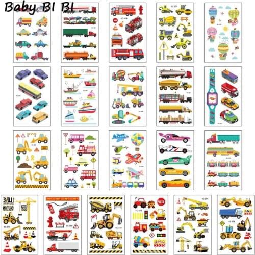 15 Pcs Waterproof Children Tattoos Sticker Creative Cartoon Toy Car Temporary Decor Kids Body Stickers