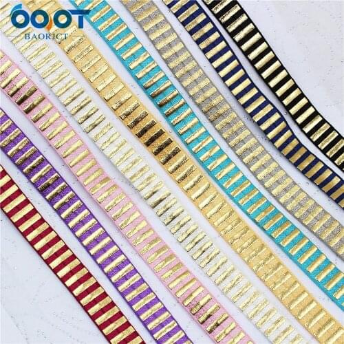 16mm,10 yards Hot Gold stripe Elastic Foldover Elastics Stretch Hair Ties Headbands for Baby Girls Hair Bow,E-20428-856