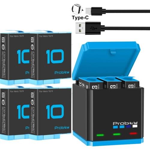 1850mAh For GoPro Hero 9 3 Slots Charger Storage Charging Box for GoPro Hero 9 Black