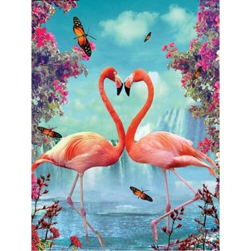 Pink Flamingo Kits Full Square 5D Diamond Painting Resin Mosaic Animal Embroidery Decoration Full Round Drill Cross Stitch Gift