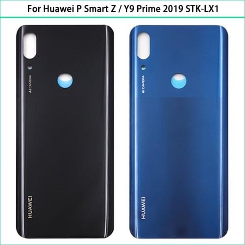 6.59" New For Huawei P Smart Z / Y9 Prime 2019 STK-LX1 Battery Back Cover Rear Door Glass Panel Housing Case Replacement