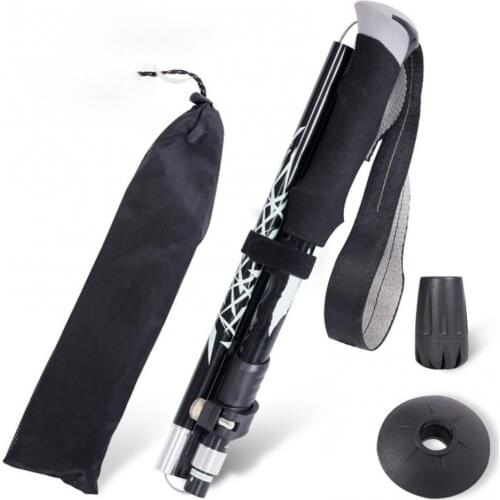 70% Hot Sale Auminum Alloy Telescopic Ultralight Trekking Pole Anti Shock Hike Folding Stick