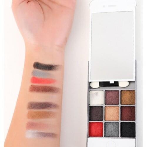 9 Color Waterproof Eyeshadow Palette Matte Long Lasting Glitter Eye Shadow Loose Pigment Eyeshadow Powder Cellphone Design