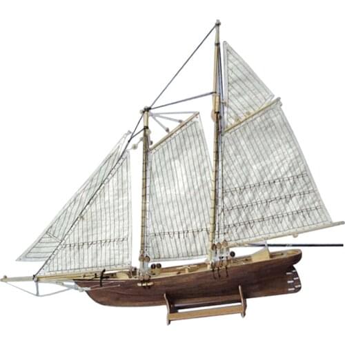 Americas Cup Yacht Wooden Model Kit 16" Sailboat for Home Office Decoration