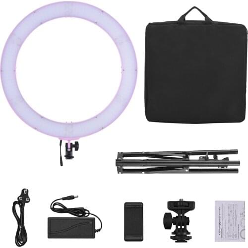 Andoer RL720B 3200K-5600K 19 Inch LED light lamp CRI 90+ With Light Stand tripod Nylon Carrying Bag Phone Holder 55W Video light