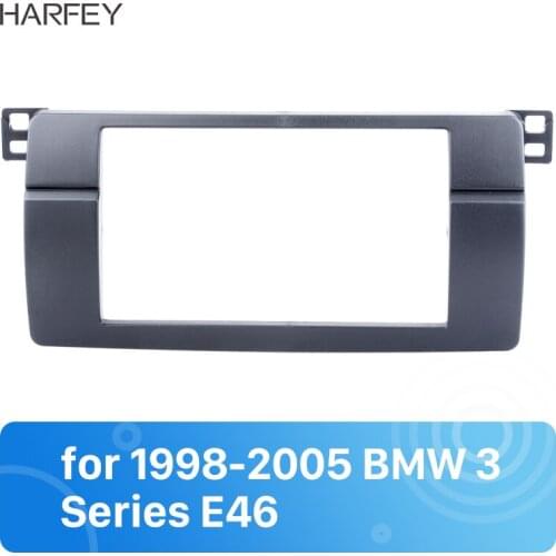 Harfey 2 Din Car Fascia For 1998 1999 2000-2005 BMW 3 Series E46 frame Dash CD Trim Installation Plate Bezel DVD Player