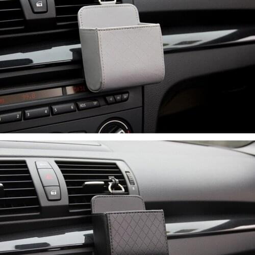 Car vent storage box PU leather hanging bracket bag auto parts for Cadillac Jaguar Volvo Land Rover Porsche Mini SEAT Ibiza Leon