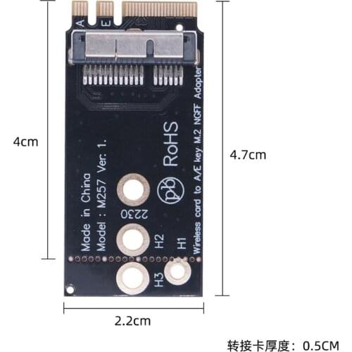 A1466 Wireless Network Card BCM94360CS2 Key A+E M.2 NGFF E key Adapter Card for Desktop