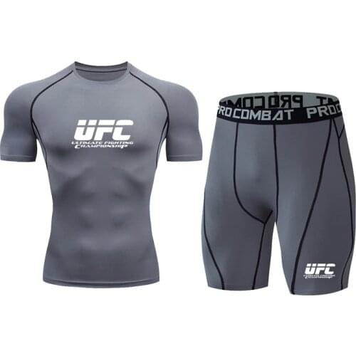 Seamless Mens Compression Jogging Set Workout Sportswear Gym Clothing Fitness Yoga Short Sleeve Tight Shorts Sports Suits