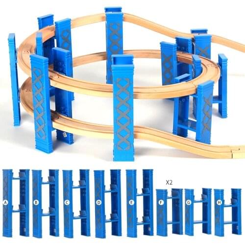 Wooden Railway Tracks Plastic Spiral Orbit All Kinds Bridge Piers Accessories fit for Thomas Biro All Brands Wooden Tracks Toys