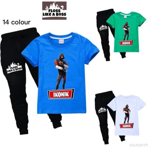 Fortnites Kids Clothes boys Cartoon Outfits Girl Summer Tees Suits 2-16 Years Children Clothing T-shirt + Pants
