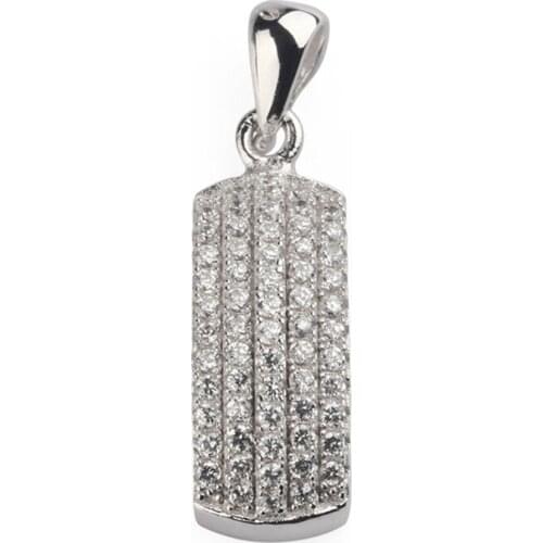 Fleure Esme Luxury christmas Engagement Wedding pendants for Women gifts dropshipping White Cubic Zirconia Rhodium Plated R3167