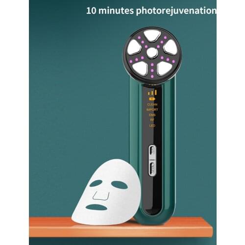 EMS Beauty Instrument LED Photon Skin Tightening Mesotherapy Face Cleansing Massage Radio Frequency Face-lift Beauty Care Tools