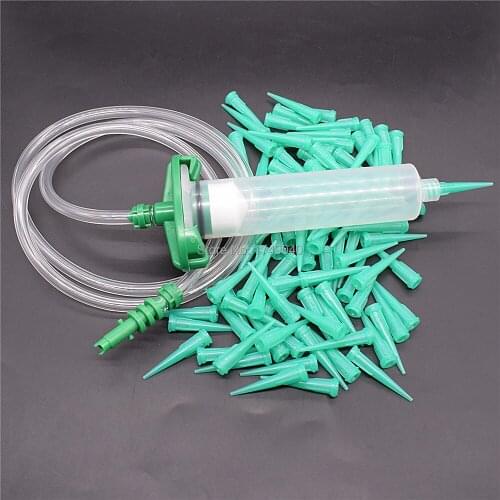 18G Tapered Dispensing Tips with 30cc Dispensing Syringe Tube Adapter Dispenser Connector and 30cc Glue Adhesive Syringe Barrel