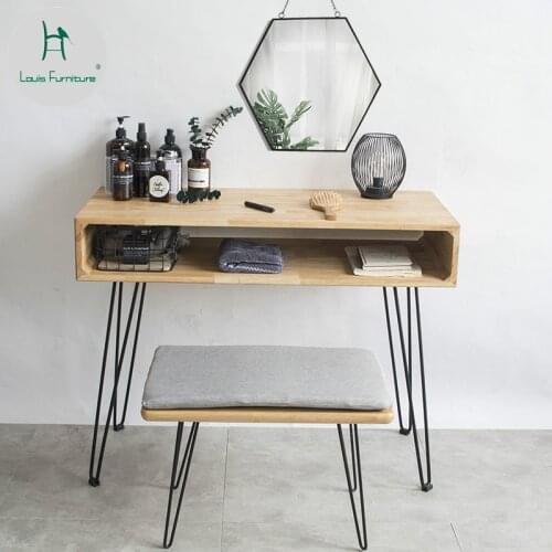 Louis Fashion Dressing Table Nordic Solid Wood Desk Bedroom Small Apartment Simple Mini Economical Makeup Table