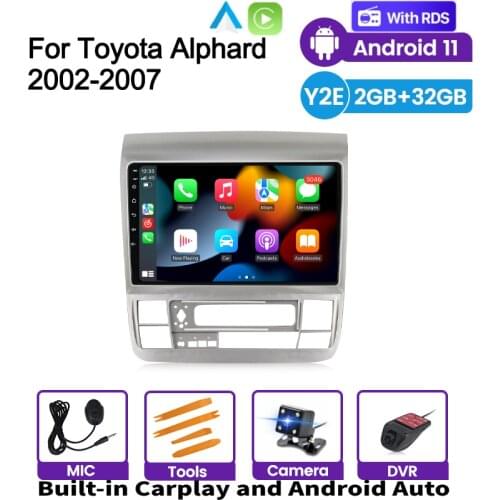 4Core Ram2G Rom32G Stereo Radio Android Car Multimedia Player For Toyota Alphard 2002 2003 2004 2005 2006 2007 Navigation