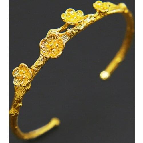 FASHION 14K GOLD BRACELET FOR WOMEN WEDDING ENGAGEMENT JEWELRY FEMALE ANIVERSARY BRACELET DELICATE FLOWER JEWELRY BIRTHDAY GIFTS