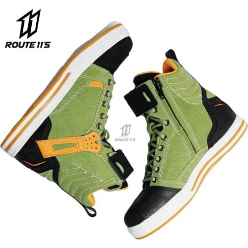 New Motorcycle Boots Botas Moto Non-slip Motocross Boots Breathable Motorbike Biker Chopper Cruiser Touring Motocross Shoes Men