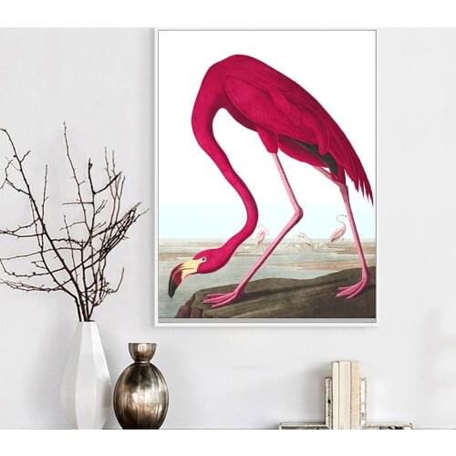 Wall Pictures for Living Room Rose pink Flamingo Picture Nordic Poster Wall Art Canvas Oil Painting Unique Posters and Prints