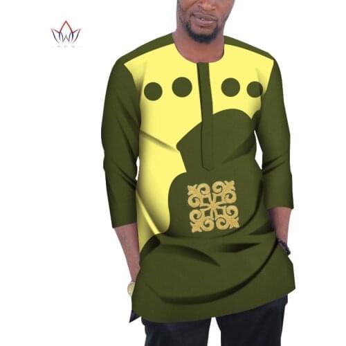 New BRW Fashion Men African Clothing Dashiki Casual Men Top Shirt African Men Clothes Cotton Print Patchwork Top Shirt WYN977