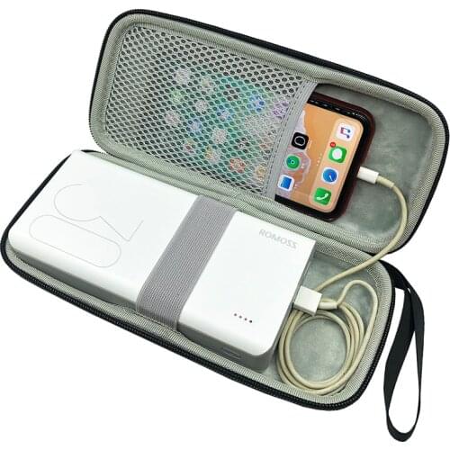 Newest Travel Case for Romoss Sense 8 / 8+ 30000mAh Power Bank Bag, External Battery Carrying Pouch for USB Cable, Earphones