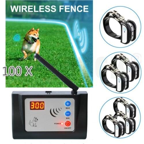 New Arrival Wireless Dog Electronic Fence System with Rechargeable battery Waterproof Dog Training Collar 100Sets/lot