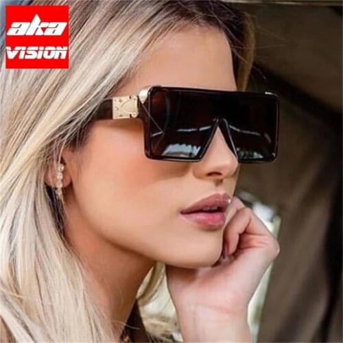 AKA VISION Luxury Sunglasses Women Square Sun Glasses Women/men Vintage Luxury Shades for Women Oversized Lentes De Sol Mujer