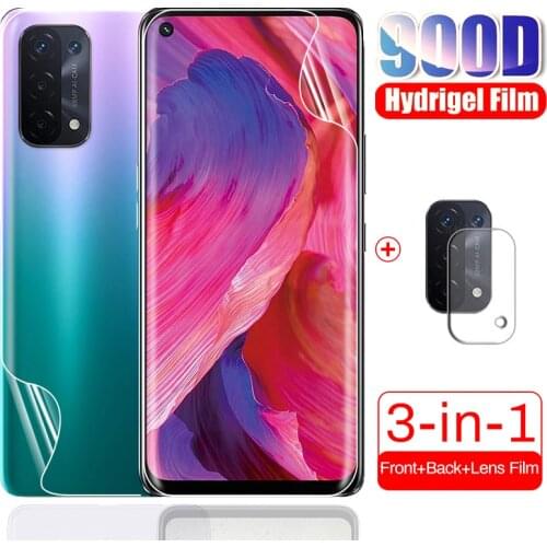 Opo a54 hydrogel film for oppo opo a54 a 54 54a hd anti-scratch front screen protector camera lens film not glass opoa 54 5g