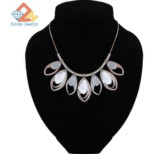 Women Maxi Alloy Necklaces Statement Custome Colorful Necklace for Women Cute Jewelry