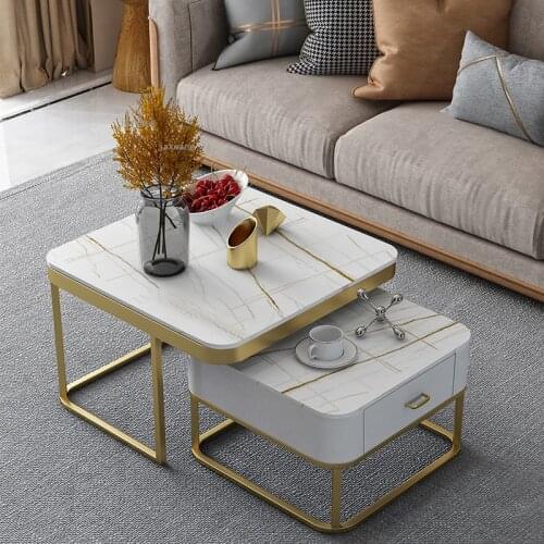 Simple Modern Living Room Coffee Tables for Dormitory Small Apartment Tea Table Nordic Wrought Iron Restaurant Storage Cabinet