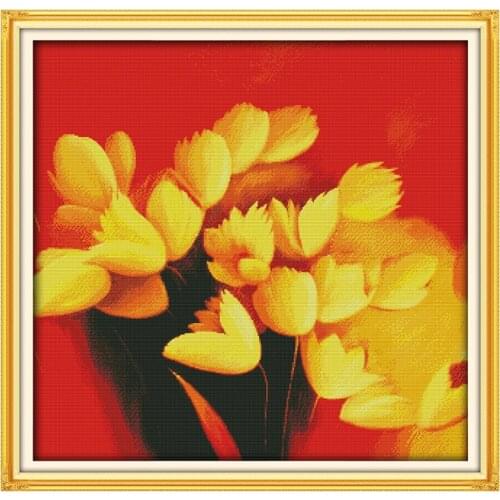 Joy Sunday 11CT 14CT Stamped China Cross Stitch Kits DIY Count Printed Flower Cross Stitch Pattern Embroidery Needlework Sets