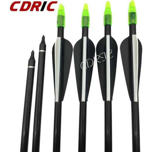 6/12/24 Pcs 32 Inches Fiberglass Arrow 30/40LBS Recurve Bow With Replaceable Arrowhead For Longbow Hunting Archery Practice Targ