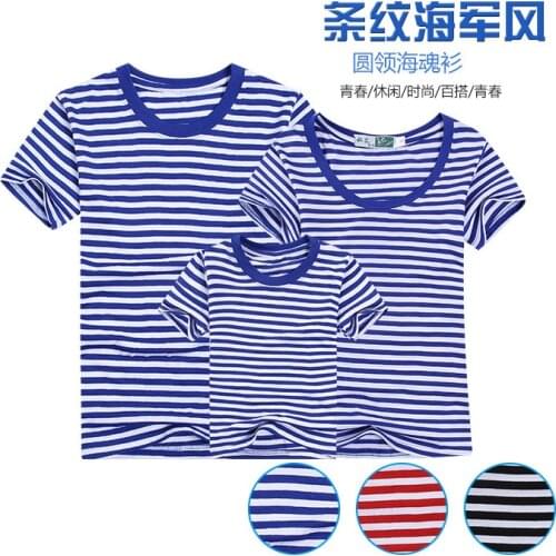 Russian Navy Telnyashka Marine Submarine Force Family Set Sailors Striped Shirt Family Matching Parent-child Clothing T-Shirt