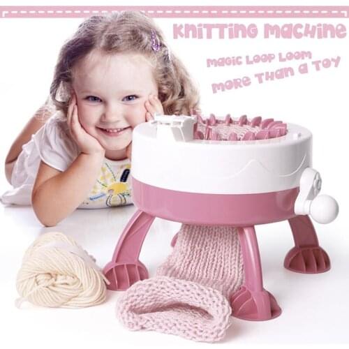 Smart Knitting Machine Toys for Kids Hand Shake DIY Wool Scraf Hat Weaver Girls New Year Birthday Gifts