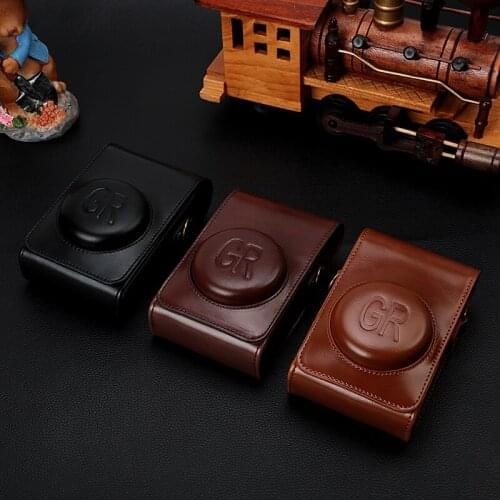 3 Colors High Quality PU Leather Camera Bag Case For Ricoh GR GR2 GRII With PU Leather Strap Camera cover protective bag