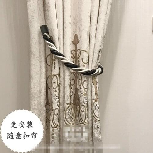 One pair tieback metal curtain strap buckle magnet Twist braid all-match simple modern accessories tie tape M235