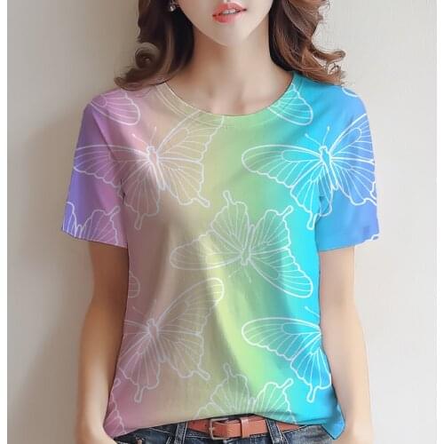 Butterfly 3D Print T Shirt Daily Tops Women Fashion T Shirt Funny Shirt Plus Size 2XS-4XL