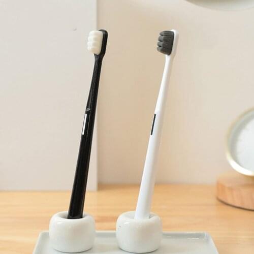NTPYCO Tooth brushes Adult soft hair super soft black and white combined toothbrush
