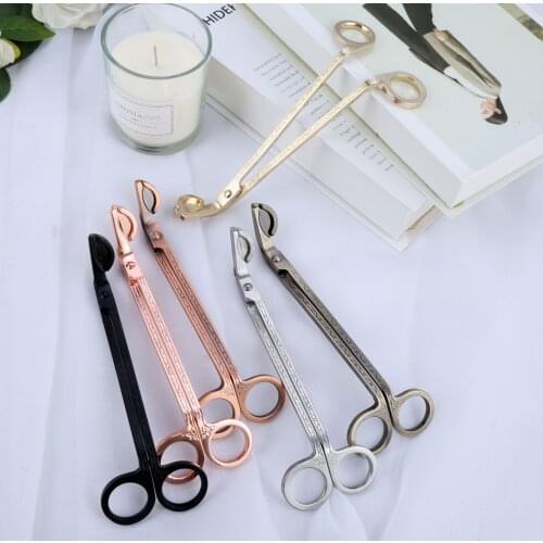 1Pc Candle Wicks Trimmer Stainless Steel Candle Scissors Cutter Snuffers Semicircular Decorative Tools Candle Accessory 6 Colors